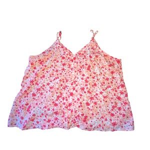 SHEIN Red and Pink Floral‎ Camisole Top 4xl